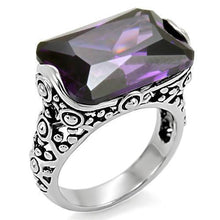 Load image into Gallery viewer, Womens Rings High polished (no plating) 316L Stainless Steel Ring with AAA Grade CZ in Amethyst TK015 - Jewelry Store by Erik Rayo
