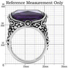 Load image into Gallery viewer, Womens Rings High polished (no plating) 316L Stainless Steel Ring with AAA Grade CZ in Amethyst TK015 - Jewelry Store by Erik Rayo
