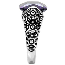 Load image into Gallery viewer, Womens Rings High polished (no plating) 316L Stainless Steel Ring with AAA Grade CZ in Amethyst TK015 - Jewelry Store by Erik Rayo

