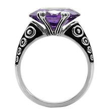 Load image into Gallery viewer, Womens Rings High polished (no plating) 316L Stainless Steel Ring with AAA Grade CZ in Amethyst TK017 - Jewelry Store by Erik Rayo
