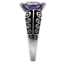 Load image into Gallery viewer, Womens Rings High polished (no plating) 316L Stainless Steel Ring with AAA Grade CZ in Amethyst TK017 - Jewelry Store by Erik Rayo
