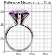 Load image into Gallery viewer, Womens Rings High polished (no plating) 316L Stainless Steel Ring with AAA Grade CZ in Amethyst TK045 - Jewelry Store by Erik Rayo
