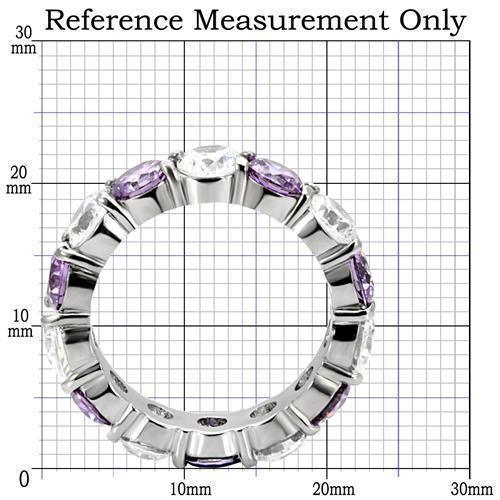 Womens Rings High polished (no plating) 316L Stainless Steel Ring with AAA Grade CZ in Amethyst TK109 - Jewelry Store by Erik Rayo