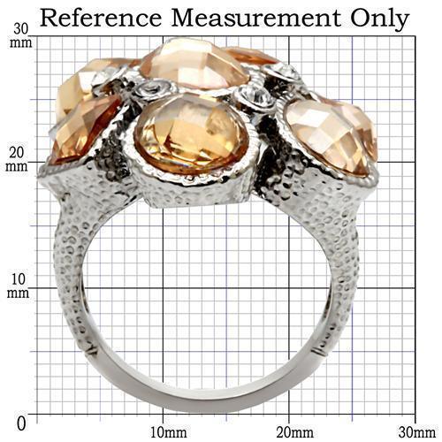 Womens Rings High polished (no plating) 316L Stainless Steel Ring with AAA Grade CZ in Champagne TK044 - Jewelry Store by Erik Rayo