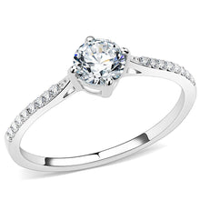 Load image into Gallery viewer, Womens Rings High polished (no plating) 316L Stainless Steel Ring with AAA Grade CZ in Clear DA018 - Jewelry Store by Erik Rayo
