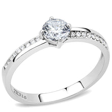 Load image into Gallery viewer, Womens Rings High polished (no plating) 316L Stainless Steel Ring with AAA Grade CZ in Clear DA025 - Jewelry Store by Erik Rayo

