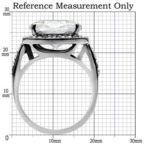 Womens Rings High polished (no plating) 316L Stainless Steel Ring with AAA Grade CZ in Clear TK010 - Jewelry Store by Erik Rayo