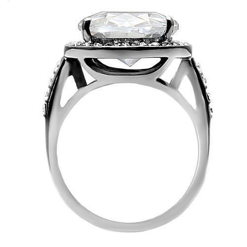 Womens Rings High polished (no plating) 316L Stainless Steel Ring with AAA Grade CZ in Clear TK010 - Jewelry Store by Erik Rayo