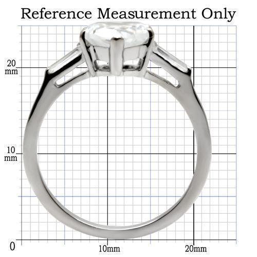 Womens Rings High polished (no plating) 316L Stainless Steel Ring with AAA Grade CZ in Clear TK027 - Jewelry Store by Erik Rayo