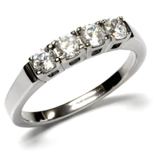 Load image into Gallery viewer, Womens Rings High polished (no plating) 316L Stainless Steel Ring with AAA Grade CZ in Clear TK047 - Jewelry Store by Erik Rayo
