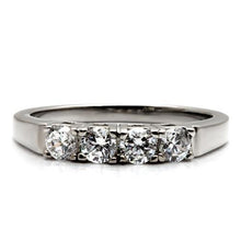 Load image into Gallery viewer, Womens Rings High polished (no plating) 316L Stainless Steel Ring with AAA Grade CZ in Clear TK047 - Jewelry Store by Erik Rayo
