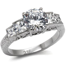 Load image into Gallery viewer, Womens Rings High polished (no plating) 316L Stainless Steel Ring with AAA Grade CZ in Clear TK057 - Jewelry Store by Erik Rayo
