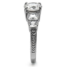 Load image into Gallery viewer, Womens Rings High polished (no plating) 316L Stainless Steel Ring with AAA Grade CZ in Clear TK057 - Jewelry Store by Erik Rayo
