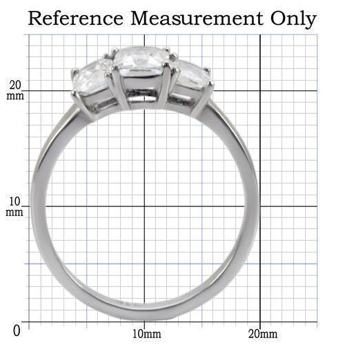 Womens Rings High polished (no plating) 316L Stainless Steel Ring with AAA Grade CZ in Clear TK058 - Jewelry Store by Erik Rayo