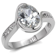 Load image into Gallery viewer, Womens Rings High polished (no plating) 316L Stainless Steel Ring with AAA Grade CZ in Clear TK064 - Jewelry Store by Erik Rayo
