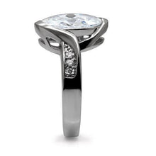 Load image into Gallery viewer, Womens Rings High polished (no plating) 316L Stainless Steel Ring with AAA Grade CZ in Clear TK064 - Jewelry Store by Erik Rayo
