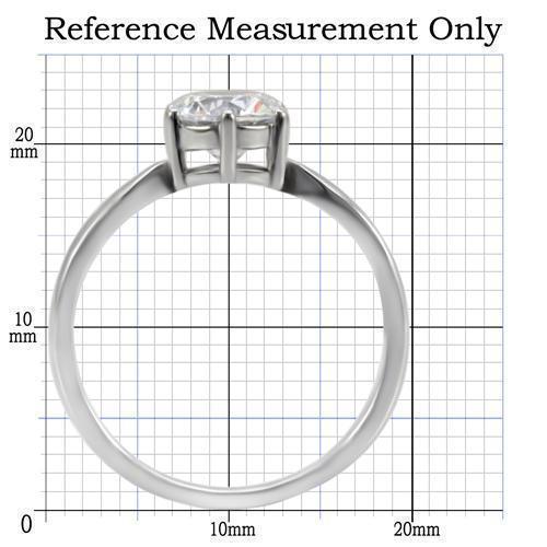 Womens Rings High polished (no plating) 316L Stainless Steel Ring with AAA Grade CZ in Clear TK071 - Jewelry Store by Erik Rayo