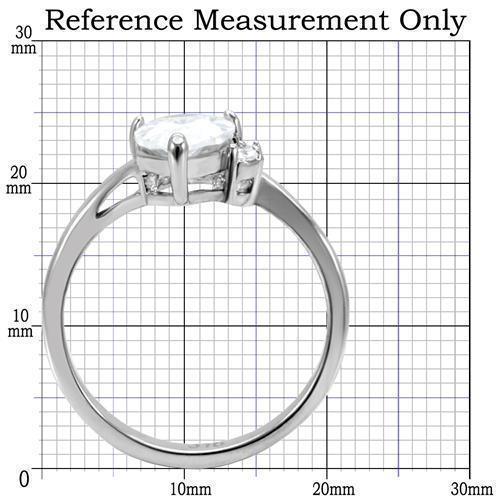 Womens Rings High polished (no plating) 316L Stainless Steel Ring with AAA Grade CZ in Clear TK102 - Jewelry Store by Erik Rayo