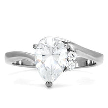 Load image into Gallery viewer, Womens Rings High polished (no plating) 316L Stainless Steel Ring with AAA Grade CZ in Clear TK102 - Jewelry Store by Erik Rayo
