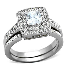 Load image into Gallery viewer, Womens Rings High polished (no plating) 316L Stainless Steel Ring with AAA Grade CZ in Clear TK1088 - Jewelry Store by Erik Rayo
