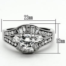 Load image into Gallery viewer, Womens Rings High polished (no plating) 316L Stainless Steel Ring with AAA Grade CZ in Clear TK1451 - Jewelry Store by Erik Rayo
