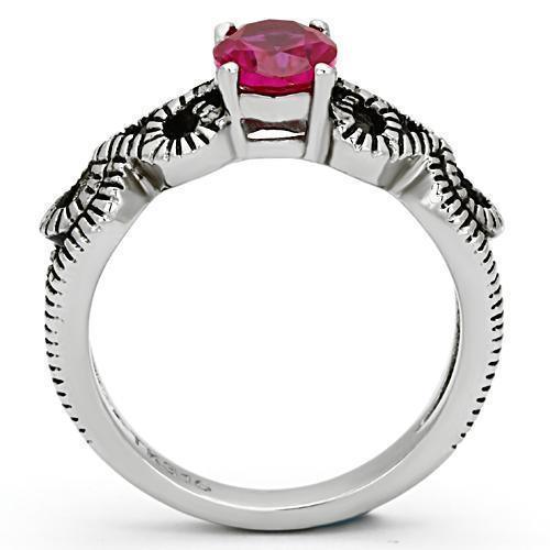Womens Rings High polished (no plating) 316L Stainless Steel Ring with AAA Grade CZ in Ruby TK1112 - Jewelry Store by Erik Rayo