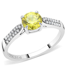 Load image into Gallery viewer, Womens Rings High polished (no plating) 316L Stainless Steel Ring with AAA Grade CZ in Topaz DA021 - Jewelry Store by Erik Rayo
