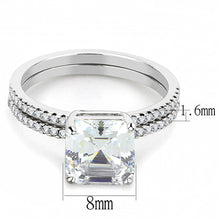Load image into Gallery viewer, Womens Rings High polished (no plating) 316L Stainless Steel Ring with Cubic in Clear DA065 - Jewelry Store by Erik Rayo
