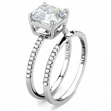 Load image into Gallery viewer, Womens Rings High polished (no plating) 316L Stainless Steel Ring with Cubic in Clear DA065 - Jewelry Store by Erik Rayo
