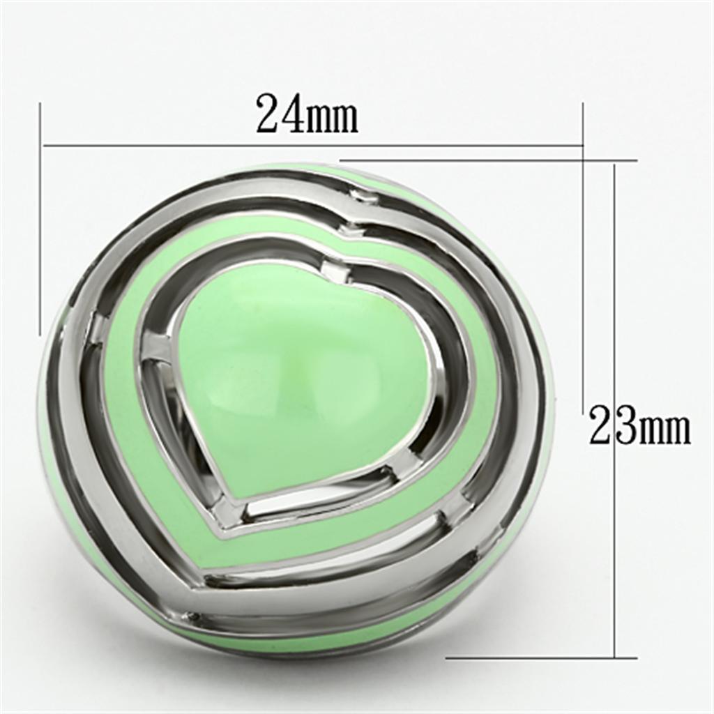 Womens Rings High polished (no plating) 316L Stainless Steel Ring with Epoxy in Emerald TK1140 - Jewelry Store by Erik Rayo