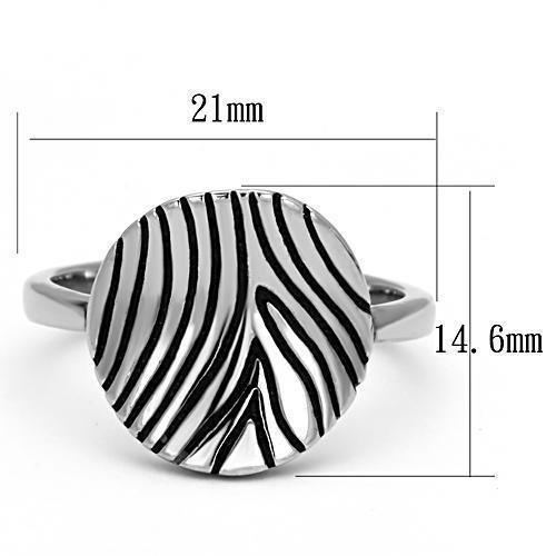 Womens Rings High polished (no plating) 316L Stainless Steel Ring with Epoxy in Jet TK1078 - Jewelry Store by Erik Rayo