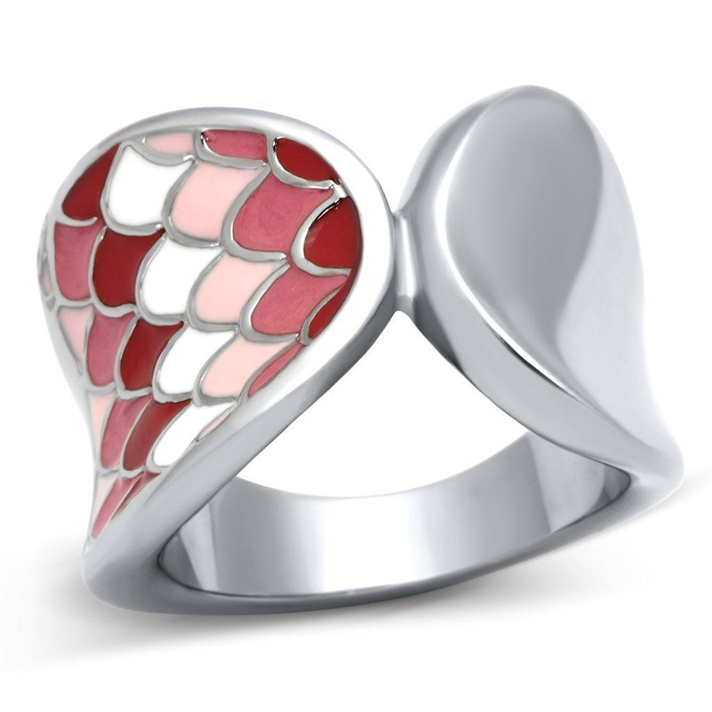 Womens Rings High polished (no plating) 316L Stainless Steel Ring with Epoxy in Multi Color TK815 - Jewelry Store by Erik Rayo