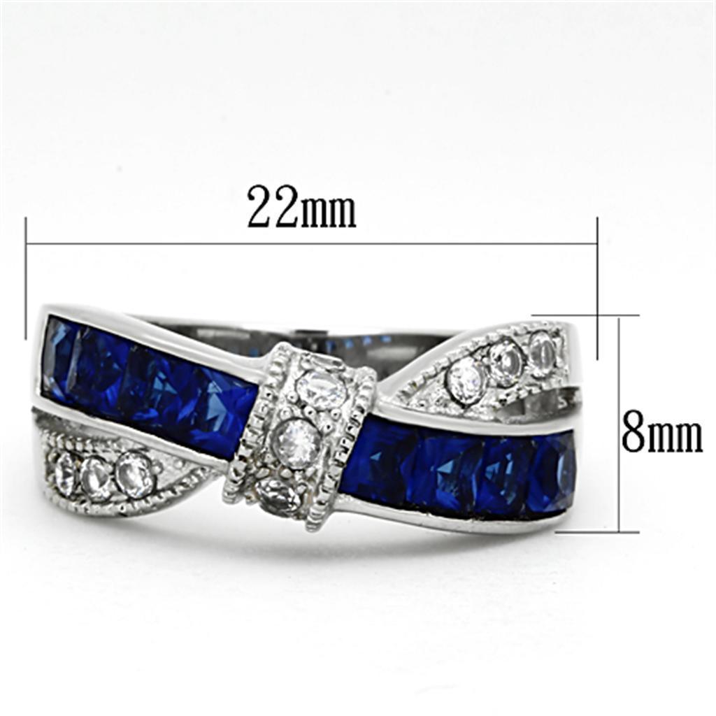 Womens Rings High polished (no plating) 316L Stainless Steel Ring with Glass in Montana TK1222 - Jewelry Store by Erik Rayo