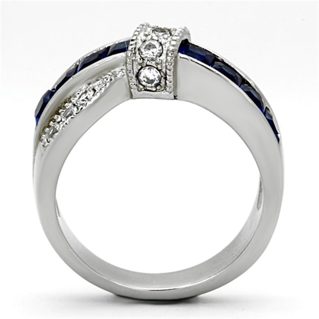 Womens Rings High polished (no plating) 316L Stainless Steel Ring with Glass in Montana TK1222 - Jewelry Store by Erik Rayo