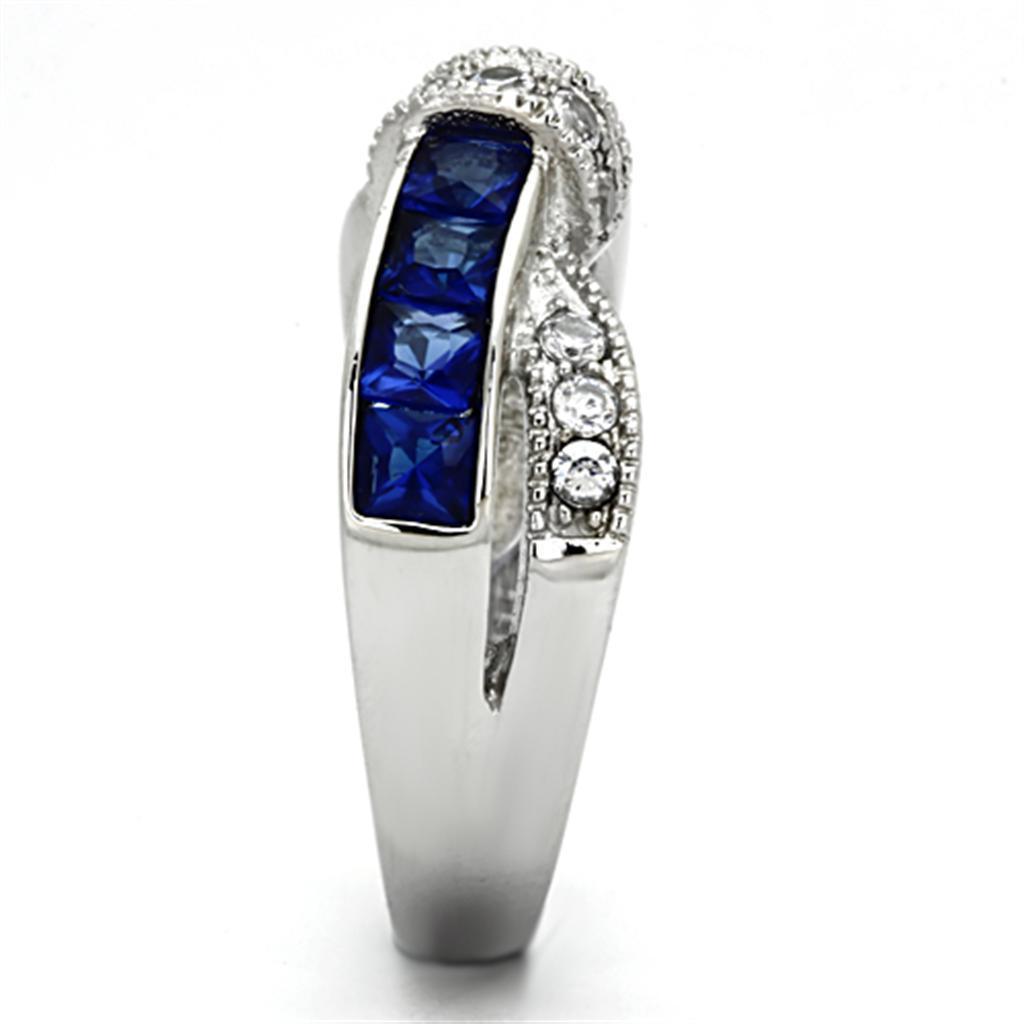 Womens Rings High polished (no plating) 316L Stainless Steel Ring with Glass in Montana TK1222 - Jewelry Store by Erik Rayo