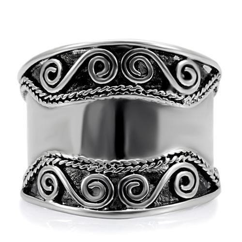 Womens Rings High polished (no plating) 316L Stainless Steel Ring with No Stone TK052 - Jewelry Store by Erik Rayo