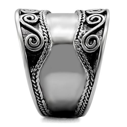 Womens Rings High polished (no plating) 316L Stainless Steel Ring with No Stone TK052 - Jewelry Store by Erik Rayo