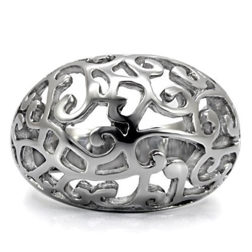 Womens Rings High polished (no plating) 316L Stainless Steel Ring with No Stone TK055 - Jewelry Store by Erik Rayo