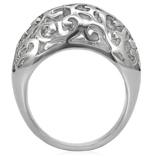 Womens Rings High polished (no plating) 316L Stainless Steel Ring with No Stone TK055 - Jewelry Store by Erik Rayo
