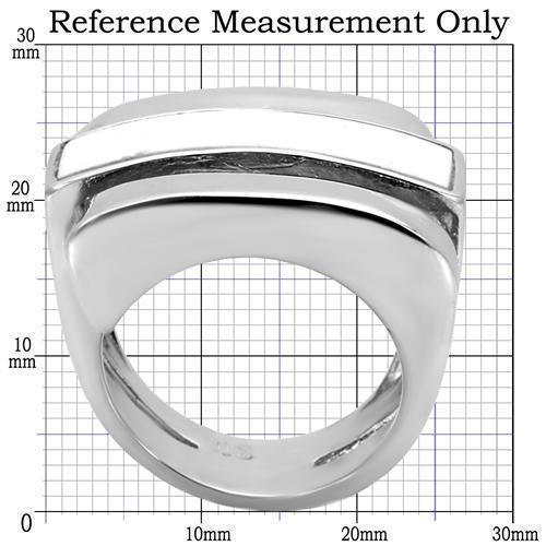 Womens Rings High polished (no plating) 316L Stainless Steel Ring with Semi-Precious Agate in White TK108 - Jewelry Store by Erik Rayo