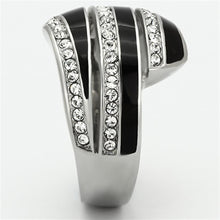 Load image into Gallery viewer, Womens Rings High polished (no plating) 316L Stainless Steel Ring with Top Grade Crystal in Clear TK1134 - Jewelry Store by Erik Rayo
