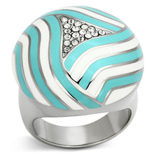 Load image into Gallery viewer, Womens Rings High polished (no plating) 316L Stainless Steel Ring with Top Grade Crystal in Clear TK1138 - Jewelry Store by Erik Rayo
