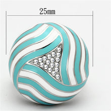 Load image into Gallery viewer, Womens Rings High polished (no plating) 316L Stainless Steel Ring with Top Grade Crystal in Clear TK1138 - Jewelry Store by Erik Rayo
