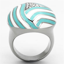 Load image into Gallery viewer, Womens Rings High polished (no plating) 316L Stainless Steel Ring with Top Grade Crystal in Clear TK1138 - Jewelry Store by Erik Rayo

