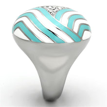 Load image into Gallery viewer, Womens Rings High polished (no plating) 316L Stainless Steel Ring with Top Grade Crystal in Clear TK1138 - Jewelry Store by Erik Rayo
