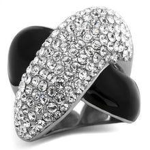 Load image into Gallery viewer, Womens Rings High polished (no plating) 316L Stainless Steel Ring with Top Grade Crystal in Clear TK1427 - Jewelry Store by Erik Rayo
