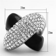 Load image into Gallery viewer, Womens Rings High polished (no plating) 316L Stainless Steel Ring with Top Grade Crystal in Clear TK1427 - Jewelry Store by Erik Rayo
