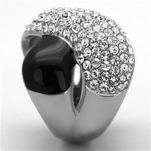 Load image into Gallery viewer, Womens Rings High polished (no plating) 316L Stainless Steel Ring with Top Grade Crystal in Clear TK1427 - Jewelry Store by Erik Rayo
