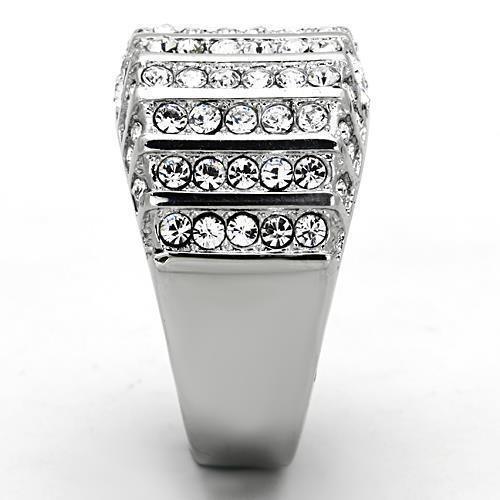 Womens Rings High polished (no plating) 316L Stainless Steel Ring with Top Grade Crystal in Clear TK1447 - Jewelry Store by Erik Rayo
