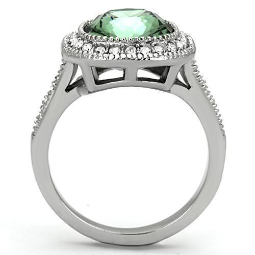 Womens Rings High polished (no plating) 316L Stainless Steel Ring with Top Grade Crystal in Emerald TK1317 - Jewelry Store by Erik Rayo